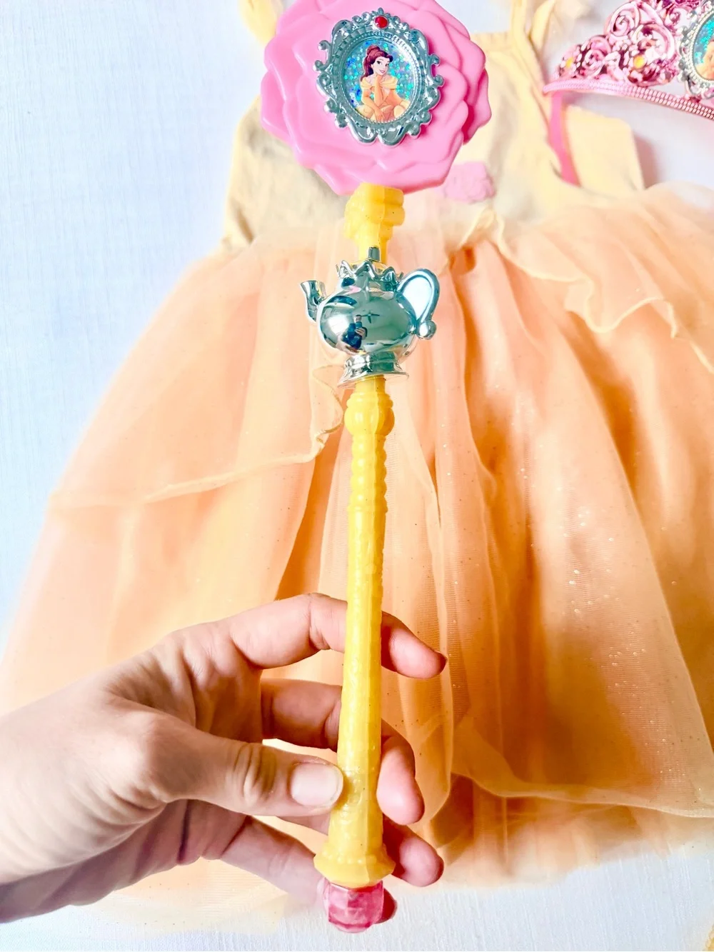 Belle Disney Princess dress up and crown accessories 5T set